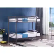 Łóżko piętrowe CZARNE 90x200 metalowe z materacami kieszeniowymi